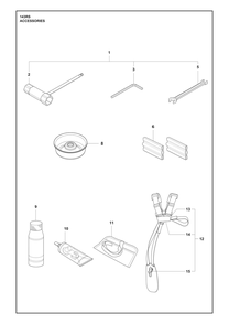 Accessories Diagram and Parts List for 143RS  Husqvarna Brush Cutter