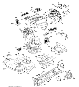 Chassis / Frame Diagram and Parts List for YTH22V46 (96043016100)(2012-09) Husqvarna Lawn Tractor