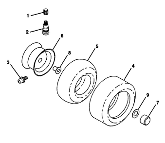 Wheels And Tires Diagram and Parts List for LR12 (954002701-D)(1996-01) Husqvarna Lawn Tractor