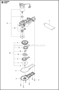 Gears Diagram and Parts List for 520IHD60  Husqvarna Trimmer
