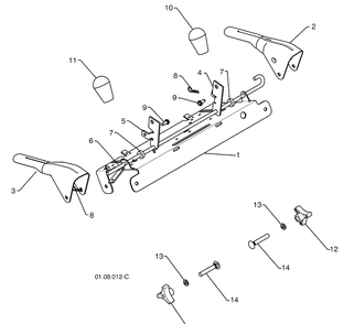 Handles 1 Diagram and Parts List for ST276EP (96191003200)(2009-09) Husqvarna Snow Blower