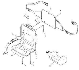 Backpack Assembly, Fuel Tank And Fuel Cap Diagram and Parts List for 155BT 1998-10 Husqvarna Leaf Blower / Vacuum