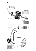 Page F Diagram and Parts List for 44 1981-02 Husqvarna Chainsaw