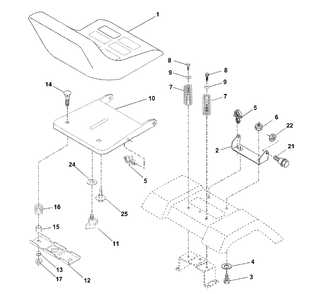 Seat Assembly Diagram and Parts List for YTH1746 (954567055-B)(2001-01) Husqvarna Lawn Tractor