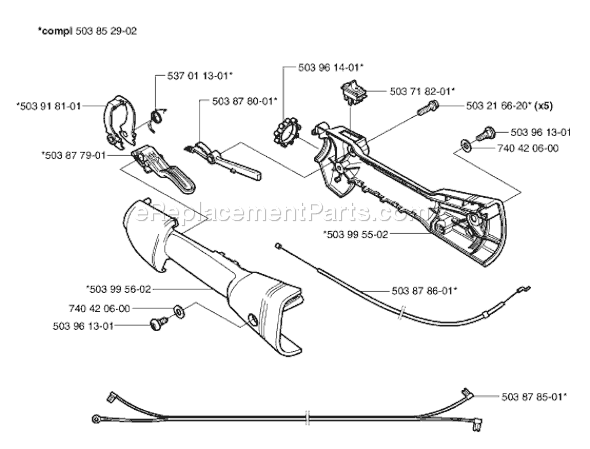 Page M Diagram and Parts List for 326SX 2002-10 Husqvarna Lawn Tractor Accessories