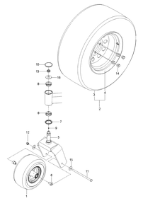 Wheels And Tires Diagram and Parts List for PZ29 (966558010-00)(2019-05) Husqvarna Lawn Mower