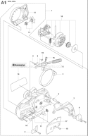Page L Diagram and Parts List for 445E 445 E 2007-09 Husqvarna Chainsaw