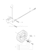 Page J Diagram and Parts List for 445 2007-09 Husqvarna Chainsaw