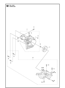 Crankcase Diagram and Parts List for 223R 2011 Husqvarna Brush Cutter