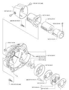 Clutch / Drum / Housing Diagram and Parts List for 333RX 2005-06 Husqvarna Trimmer