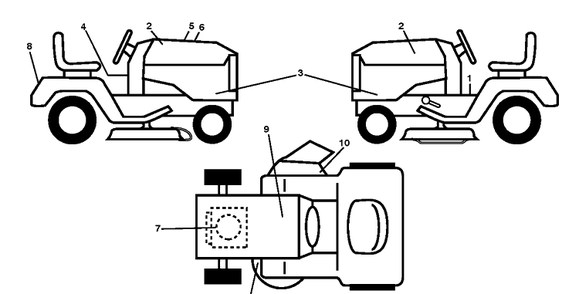 Decals Diagram and Parts List for YTH22V46 (96045004101)(2013-10) Husqvarna Lawn Tractor