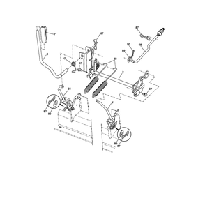 Mower Lift Diagram and Parts List for 917289580  Husqvarna Lawn Tractor