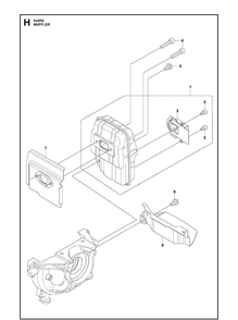 Muffler Diagram and Parts List for 543RS 20192200001-Current Husqvarna Brush Cutter