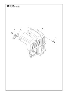 Cylinder Cover Diagram and Parts List for 578BTF 20143600001-20183500000 Husqvarna Leaf Blower / Vacuum