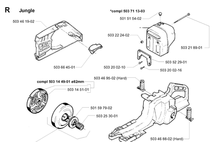 Accessories Diagram and Parts List for 394XP 19980900001-Current Husqvarna Chainsaw
