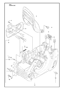 Crank Case Diagram and Parts List for 455ERANCHER 2009-10 Husqvarna Chainsaw