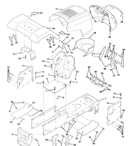 Chassis And Enclosures Diagram and Parts List for LTH125 (HC125H42A)(954000782)(1994-01) Husqvarna Lawn Mower
