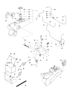 Ignition System Diagram and Parts List for P-ZT48CA (966663802)(2012-08) Husqvarna Lawn Mower