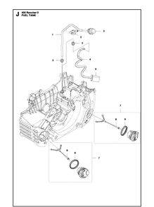 Fuel Tank Diagram and Parts List for 455 (Rancher II)(2012-06) Husqvarna Chainsaw