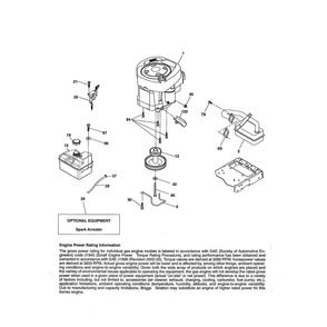 Engine Diagram and Parts List for 917280020  Husqvarna Lawn Tractor