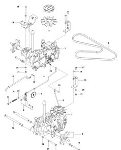 Hydraulic Pump - Motor Diagram and Parts List for RZ4824TFBF (96700380302)(2015-05) Husqvarna Lawn Mower