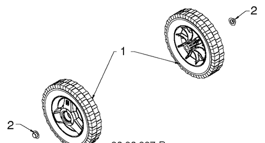 Wheels And Tires Diagram and Parts List for ST111 (96183000204)(2018-03) Husqvarna Snow Blower