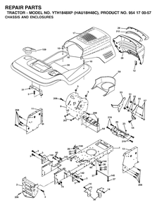 Chassis And Enclosures Diagram and Parts List for YTH1848XP (954170057-C)(2003-01) Husqvarna Lawn Tractor