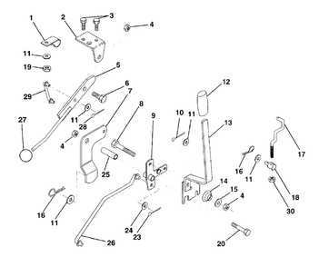 Mower Lift Lever Diagram and Parts List for LR120 (954000602-A)(1993-10) Husqvarna Lawn Tractor