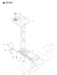 Fuel System Diagram and Parts List for RIDER175AWD (965105001)(2009-04) Husqvarna Lawn Mower