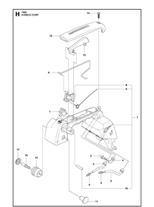 Part Location Diagram of 505047801 Husqvarna Handle Comp
