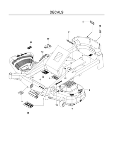 Decals Diagram and Parts List for MZ5424S (967003901)(2012-01) Husqvarna Lawn Mower