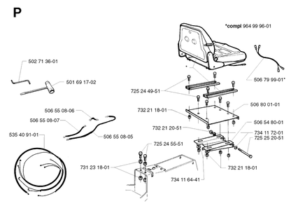 Accessories Diagram and Parts List for PF21 2002-05 Husqvarna Lawn Tractor