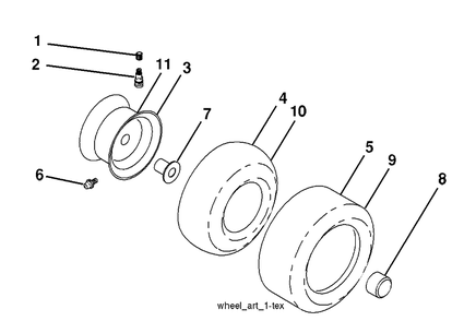 Wheels And Tires Diagram and Parts List for 2348LS (96043004900)(2008-03) Husqvarna Lawn Mower