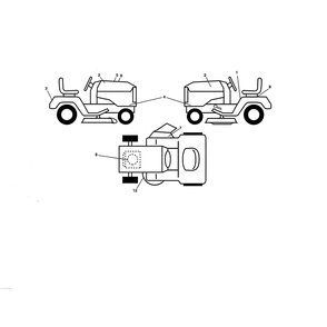 Decals Diagram and Parts List for 96045005500  Husqvarna Lawn Tractor