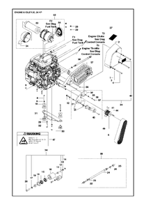Engine And Idler Diagram and Parts List for FS520 (FS 524)(2011-02) Husqvarna Circular Saw