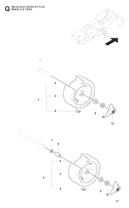 Wheels And Tires Diagram and Parts List for R175 (966828401)(2008-05) Husqvarna Lawn Tractor