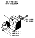 Page H Diagram and Parts List for 45 1988-02 Husqvarna Chainsaw