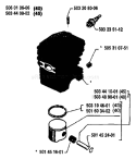 Page J Diagram and Parts List for 45 1988-05 Husqvarna Chainsaw