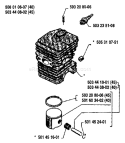 Page J Diagram and Parts List for 45 1989-06 Husqvarna Chainsaw
