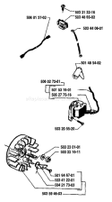 Page H Diagram and Parts List for 45 1990-06 Husqvarna Chainsaw