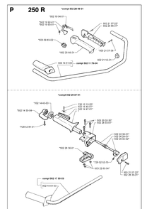 Handle And Controls Diagram and Parts List for 250RX 19973100001-Current Husqvarna Brush Cutter