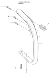 Handle Diagram and Parts List for 450E 2009-02 Husqvarna Chainsaw