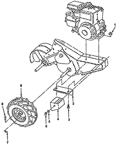 Mainframe, Right Side Diagram and Parts List for CRT50 (954000031-A)(1990-01) Husqvarna Tiller