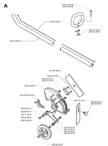 Shaft And Handle Diagram and Parts List for 322E 19994000001-20010100000 Husqvarna Edger