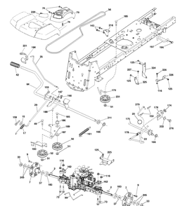 Drive Diagram and Parts List for LGT2654 (96043018300)(2013-09) Husqvarna Lawn Tractor