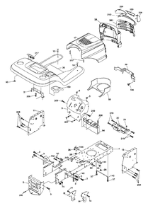 Chassis And Enclosures Diagram and Parts List for YTH1342XP (954569332-A)(2003-03) Husqvarna Lawn Tractor