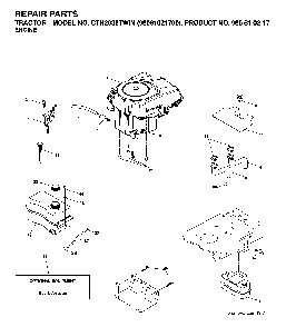 Engine Diagram and Parts List for CTH2036TWIN (96061021700, 960610217)(2007-04) Husqvarna Lawn Tractor