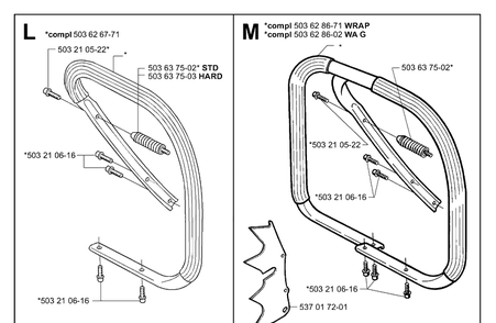 Front Handle Diagram and Parts List for 362EPA 2001-10 Husqvarna Chainsaw