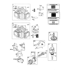 Engine >> Cylinder/Crankshaft Diagram and Parts List for 96043025900  Husqvarna Lawn Tractor