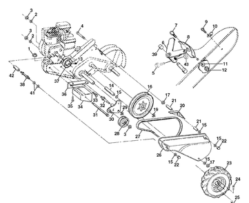 Mainframe, Left Side Diagram and Parts List for CRT61 (954140022A)(1997-07) Husqvarna Tiller